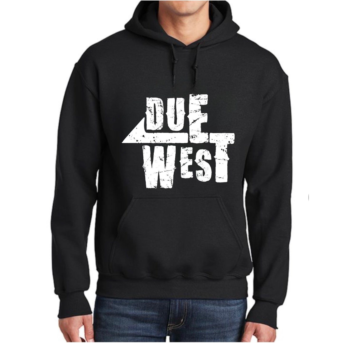 Black Due West Logo Hoodie - Hanes
