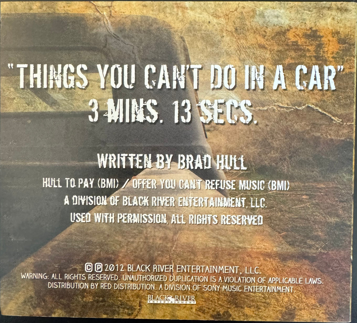 Things You Can't Do in a Car (single) - CD